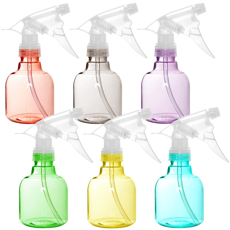 Youngever 6 Pack Empty Plastic Spray Bottles, 6 Assorted Colors (8 Ounce) - Image 1